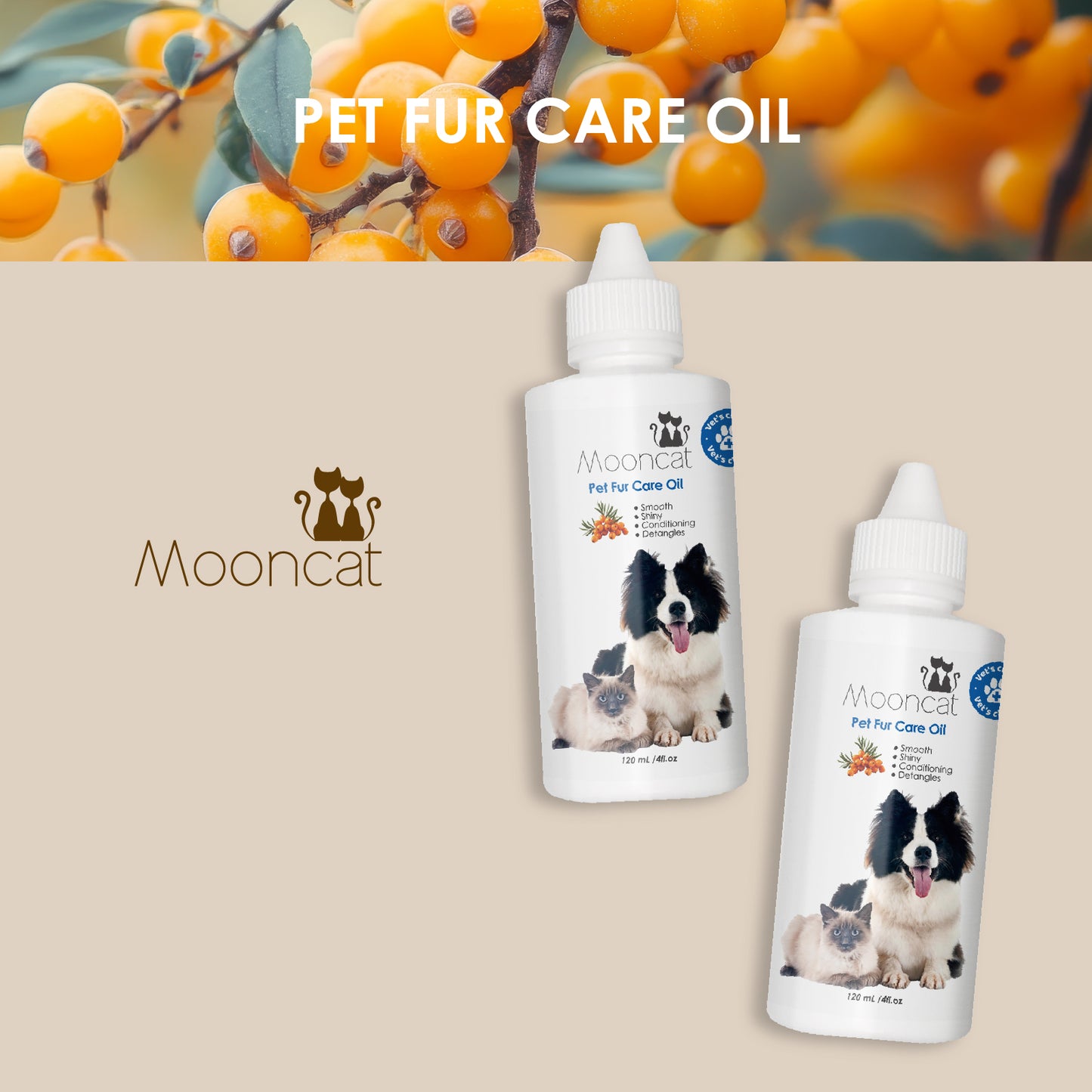 Mooncat Pet Fur Care Oil - 120ml