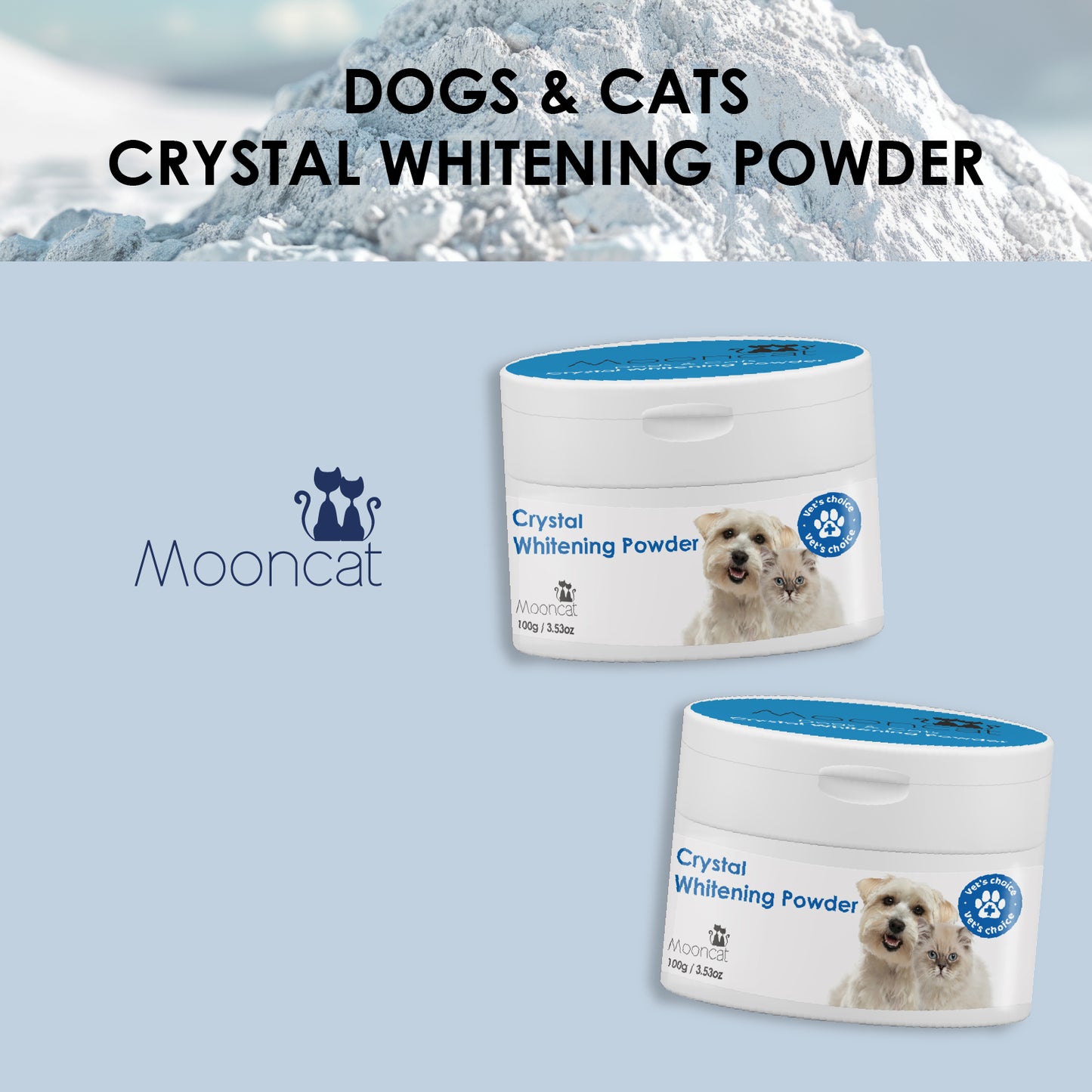 Mooncat Dogs & Cats Crystal Whitening Powder