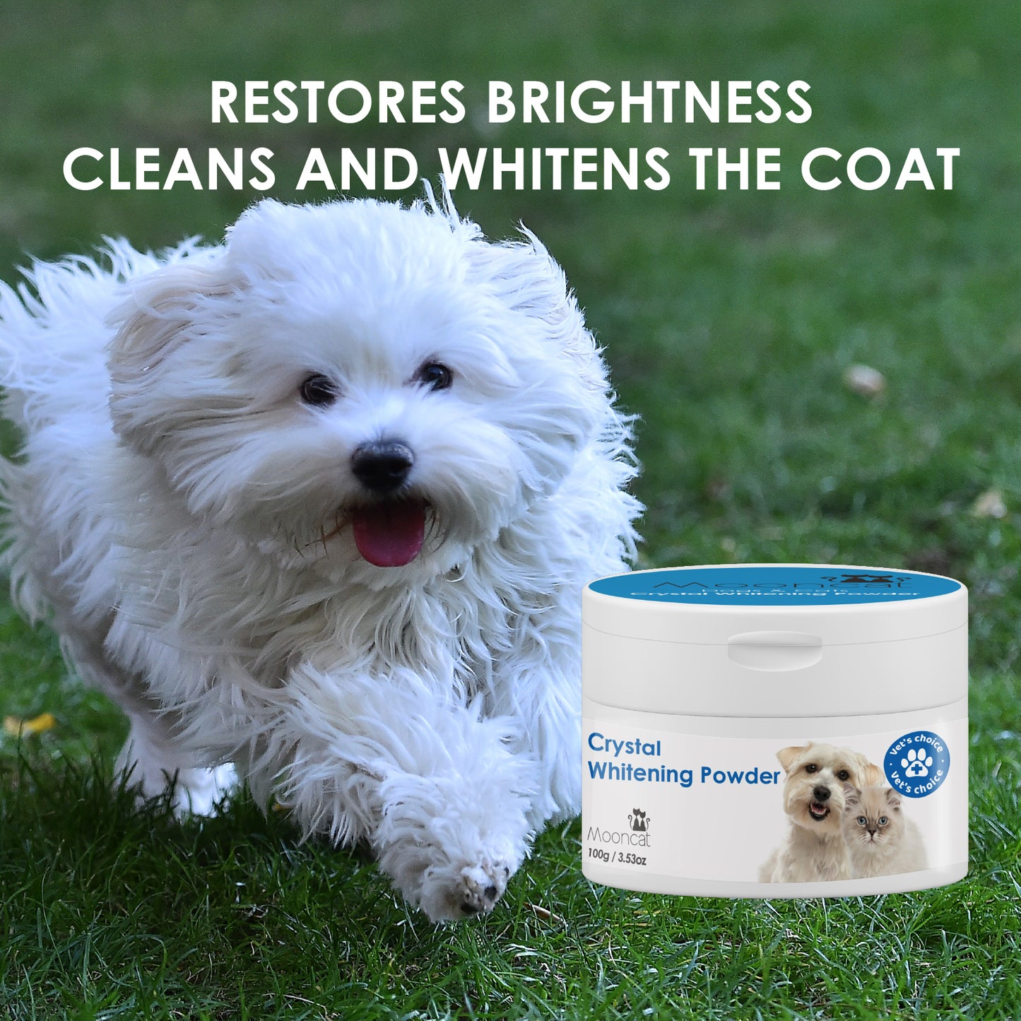 Mooncat Dogs & Cats Crystal Whitening Powder