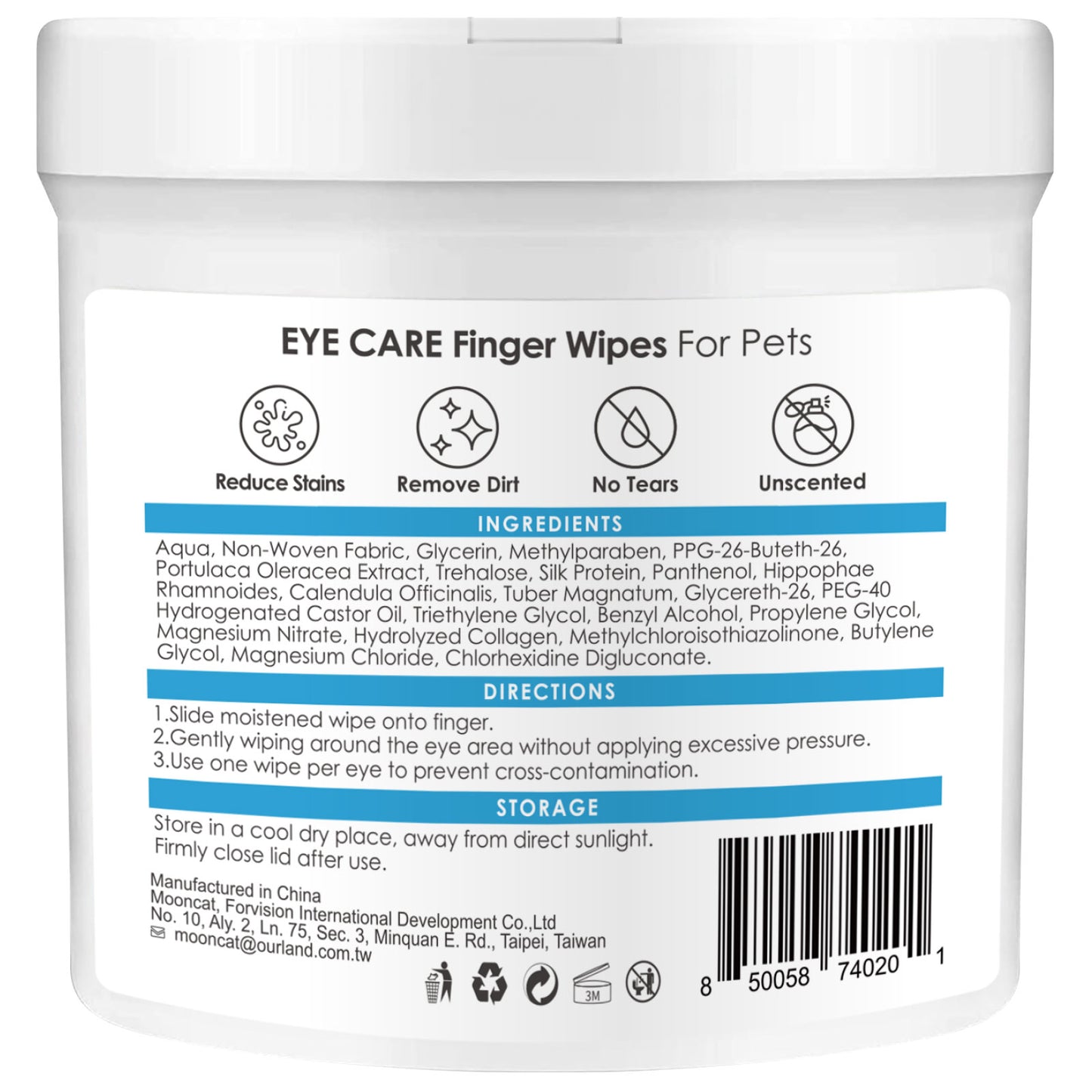 Mooncat Eye Care Finger Wipes for Pets