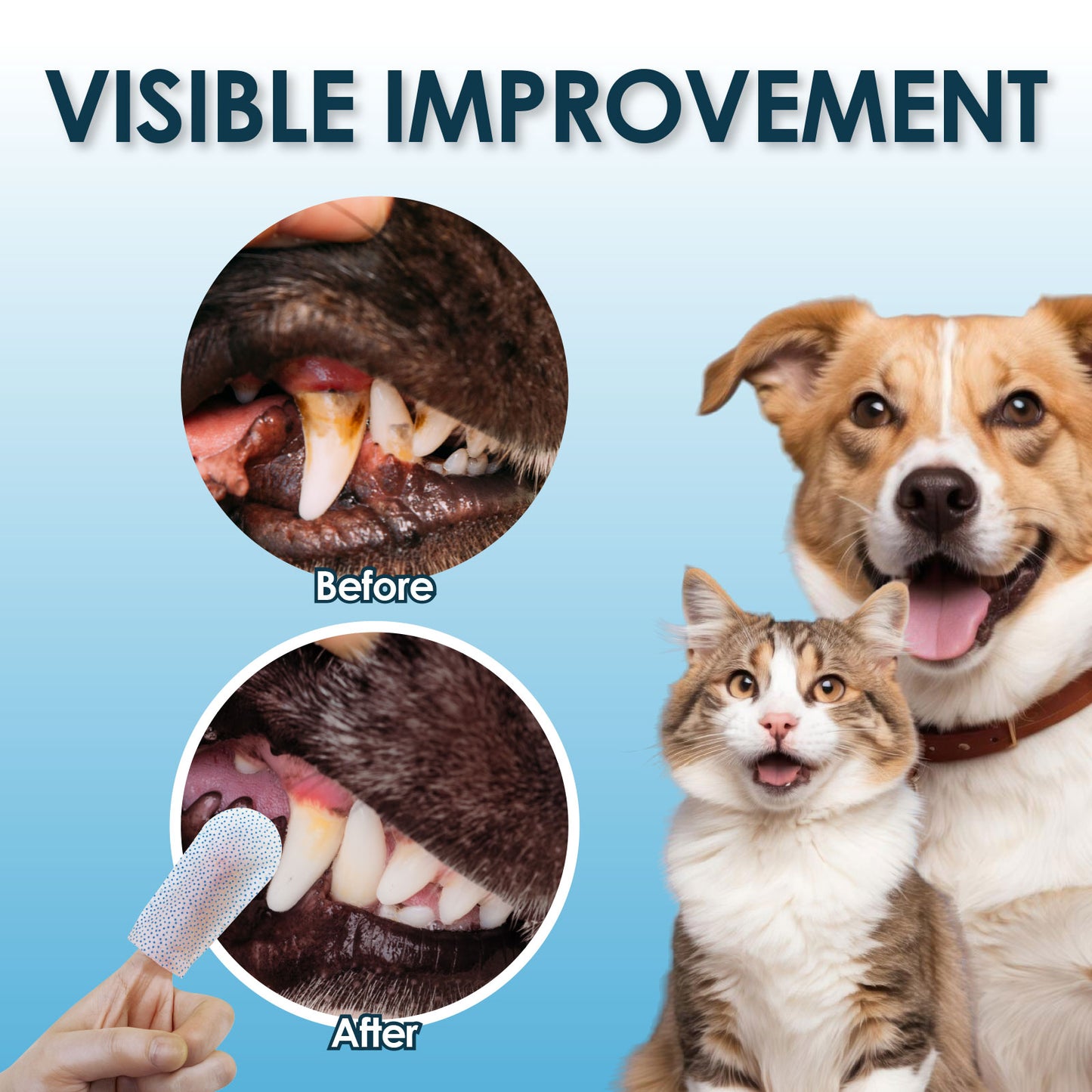 Mooncat Dental Care Finger Wipes for Pets