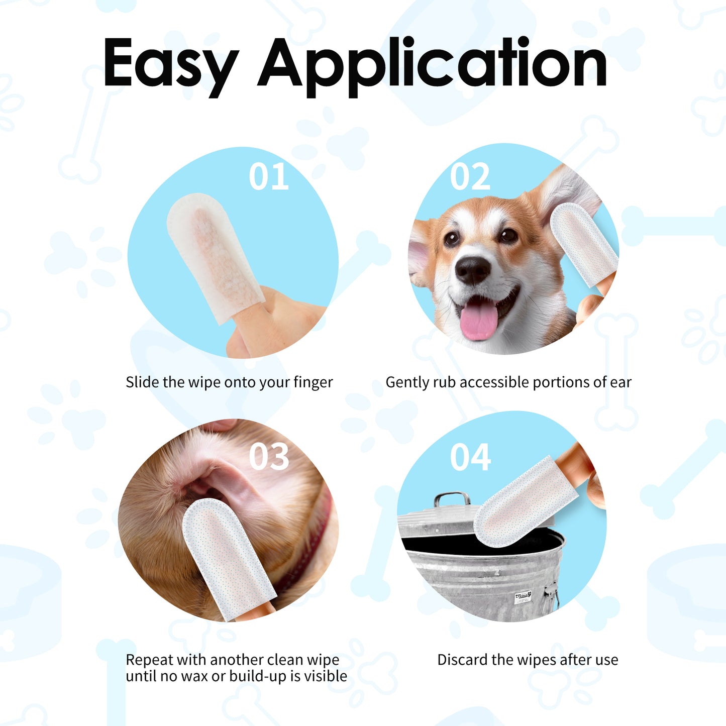 Mooncat Ear Care Finger Wipes fot Pets