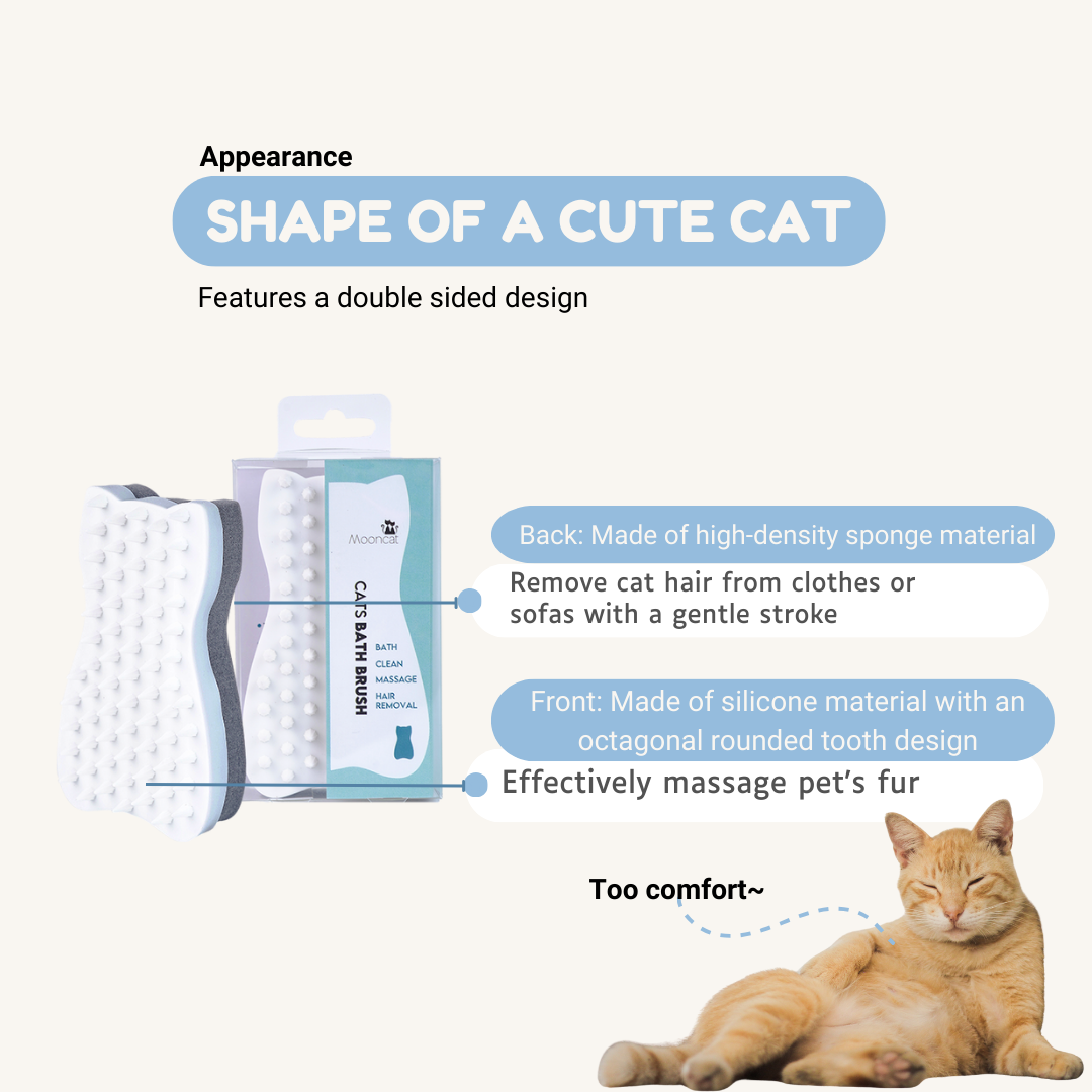 Mooncat® SnapBath Dry Cat Shampoo(5oz) & Brush — Mess‑Free Refresh