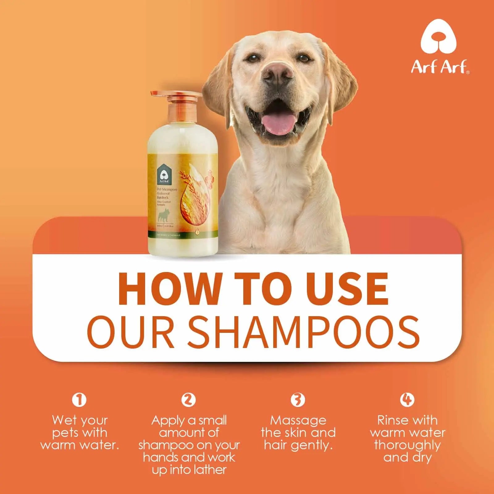 Arf Arf Dog Shampoo Odor Control, Refreshing Oatmeal Formula 16oz Arf Arf