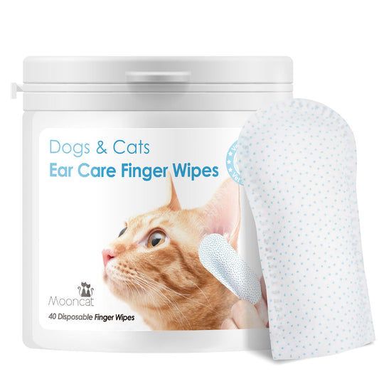 Mooncat Ear Cleaner Wipes for Pets— 40 Finger Wipes Mooncat