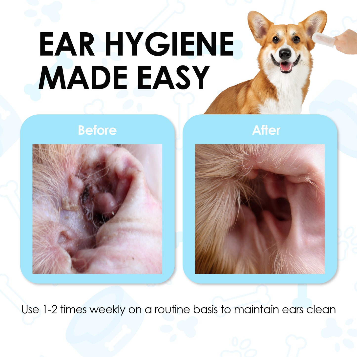 Mooncat Ear Care Finger Wipes fot Pets
