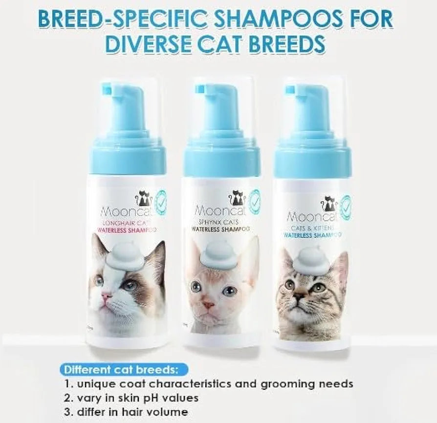 Mooncat Waterless Shampoo for Long Hair Cats - 5 oz Mooncat