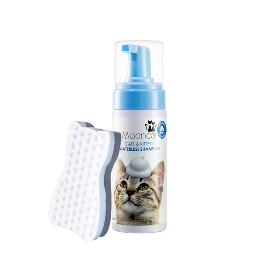 【Mooncat】Waterless Shampoo for Cats and Brush Kit - 5 oz for Shorthair Cats