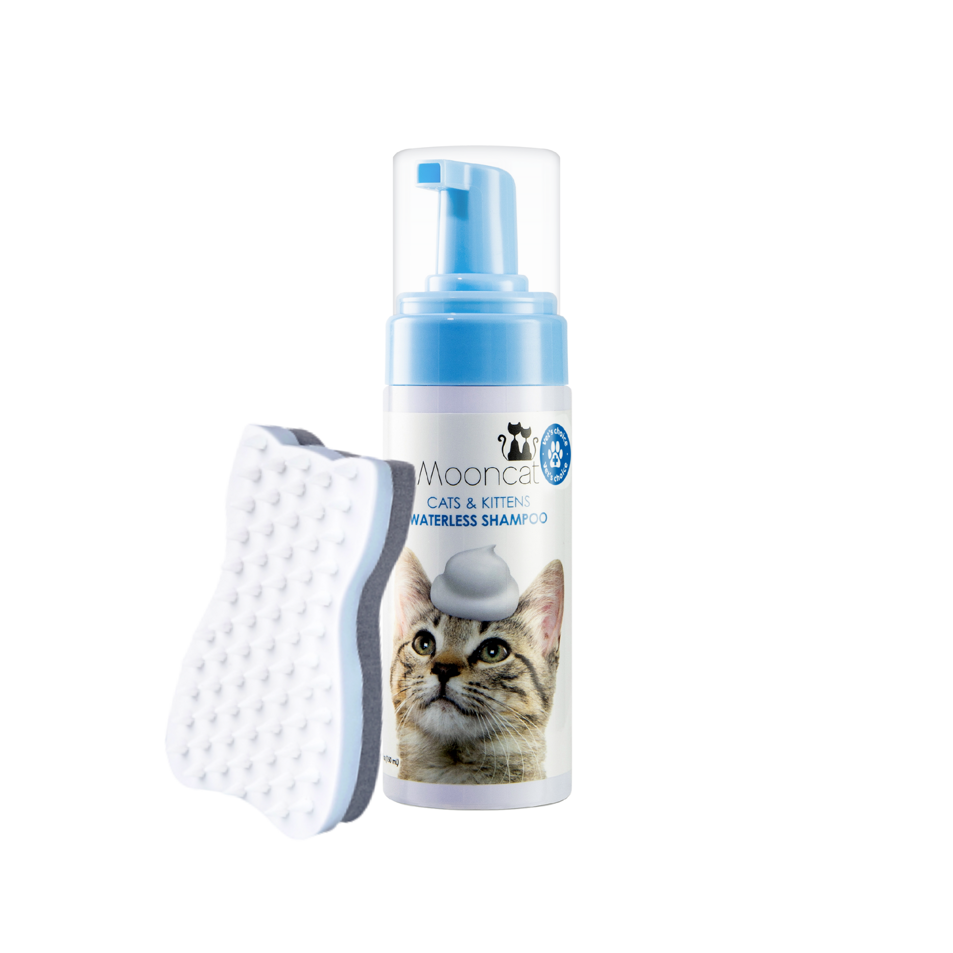 【Mooncat】Waterless Shampoo for Cats and Brush Kit - 5 oz for Shorthair Cats