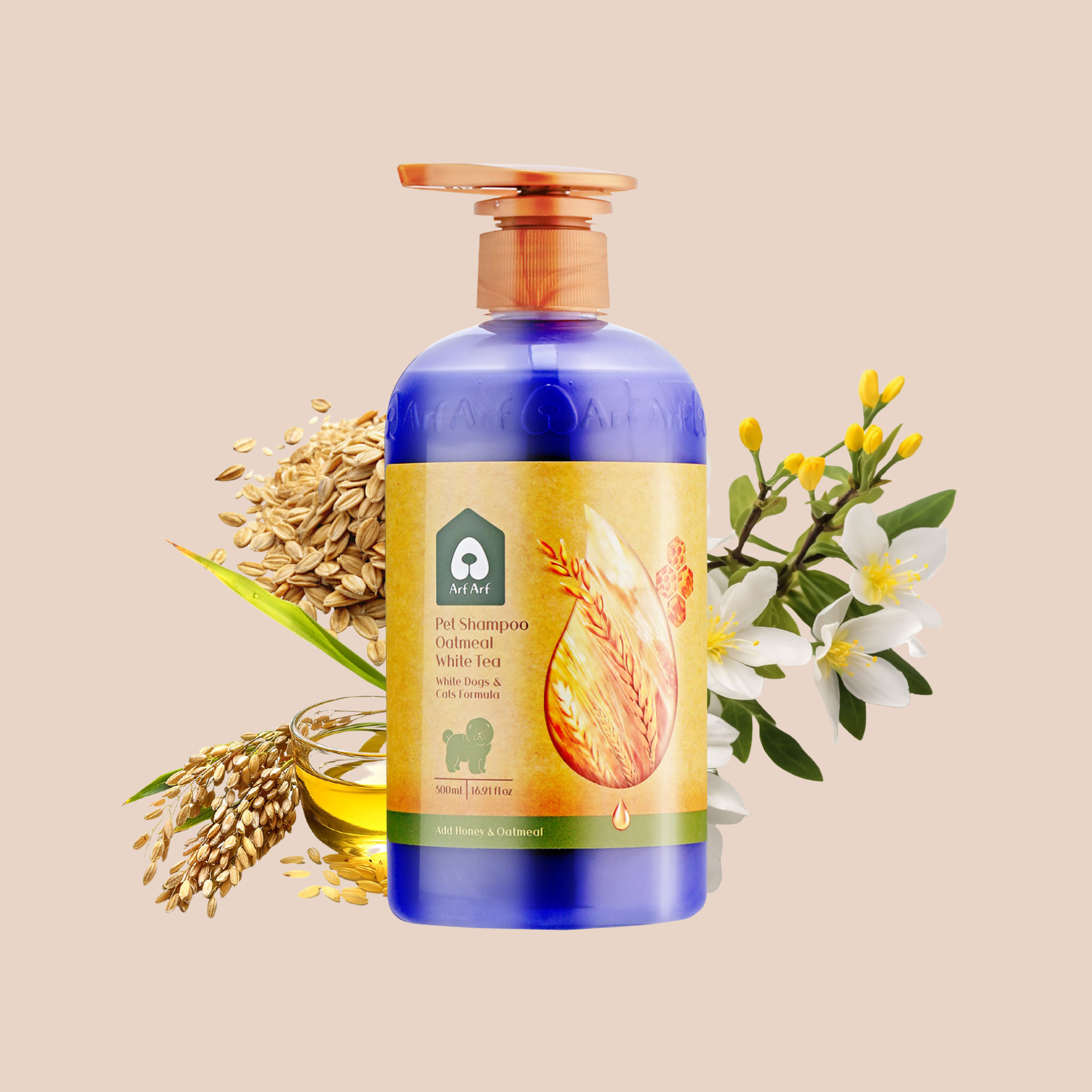【Arf Arf】Dog Shampoo - White-Coated Brightening Oatmeal Formula, 16oz