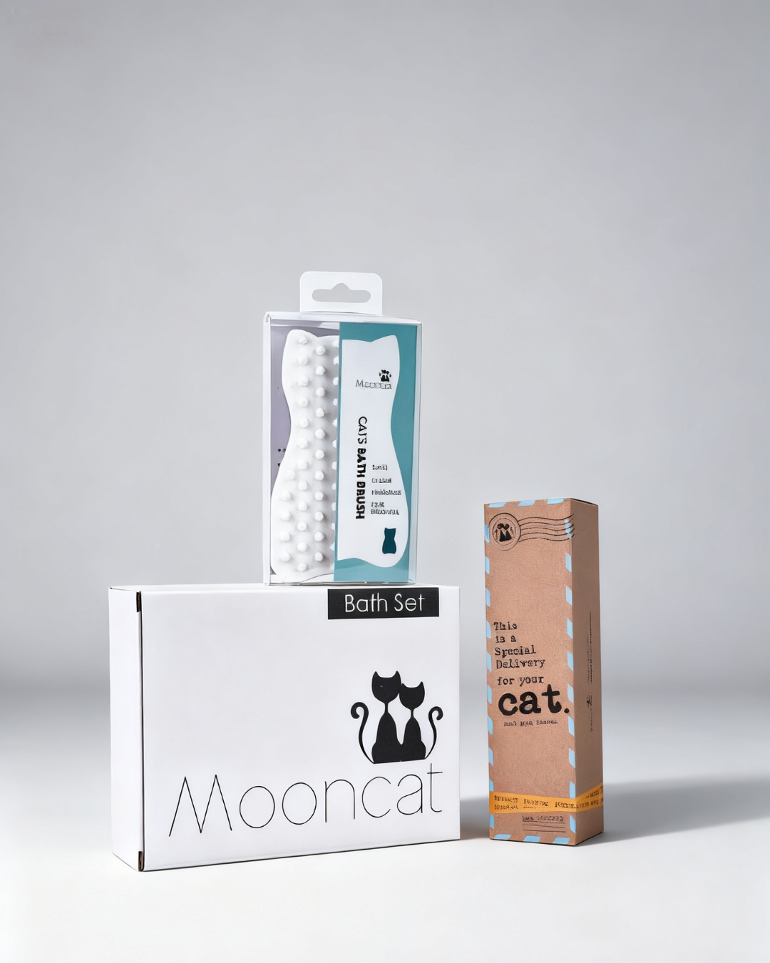 Mooncat Waterless Shampoo for Cats and Brush Kit - 5 oz for Shorthair Cats