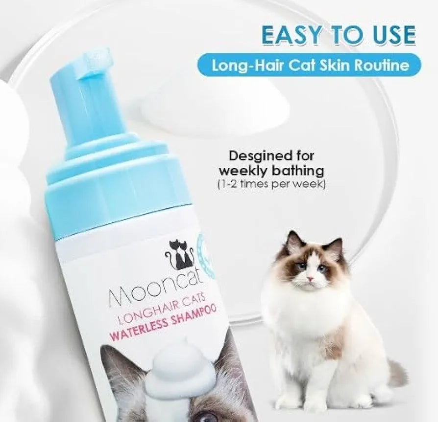 Mooncat Waterless Shampoo for Long Hair Cats - 5 oz Mooncat