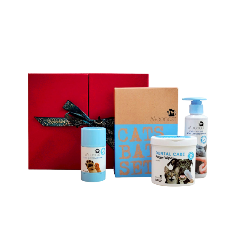 Mooncat® Christmas Grooming Set - Waterless Shampoo, Paw Balm & Dental Wipes (Limited Edition)