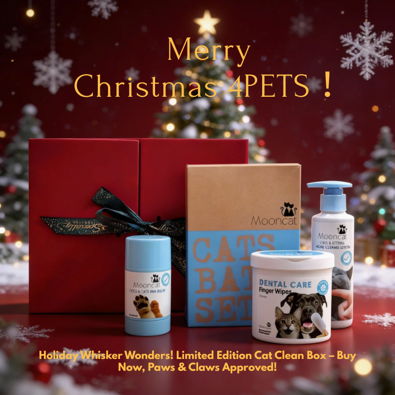 Mooncat® Christmas Grooming Set - Waterless Shampoo, Paw Balm & Dental Wipes (Limited Edition)