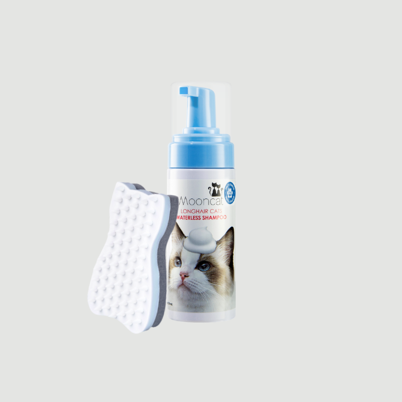 Mooncat® Waterless Shampoo for Longhair Cats and Brush Kit - 5 oz