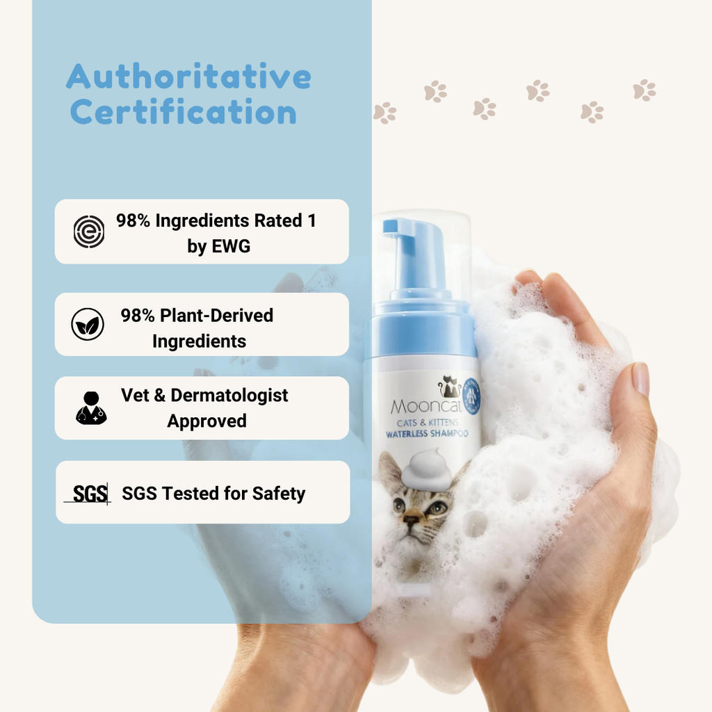Mooncat® SnapBath Dry Cat Shampoo(5oz) & Brush — Mess‑Free Refresh