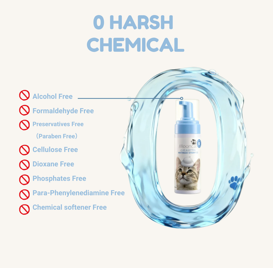 Mooncat® SnapBath Dry Cat Shampoo(5oz) & Brush — Mess‑Free Refresh