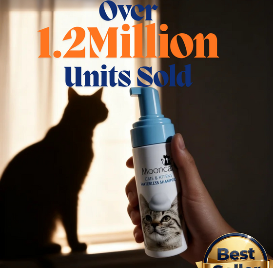 【Mooncat】Waterless Shampoo for Cats and Brush Kit - 5 oz for Shorthair Cats