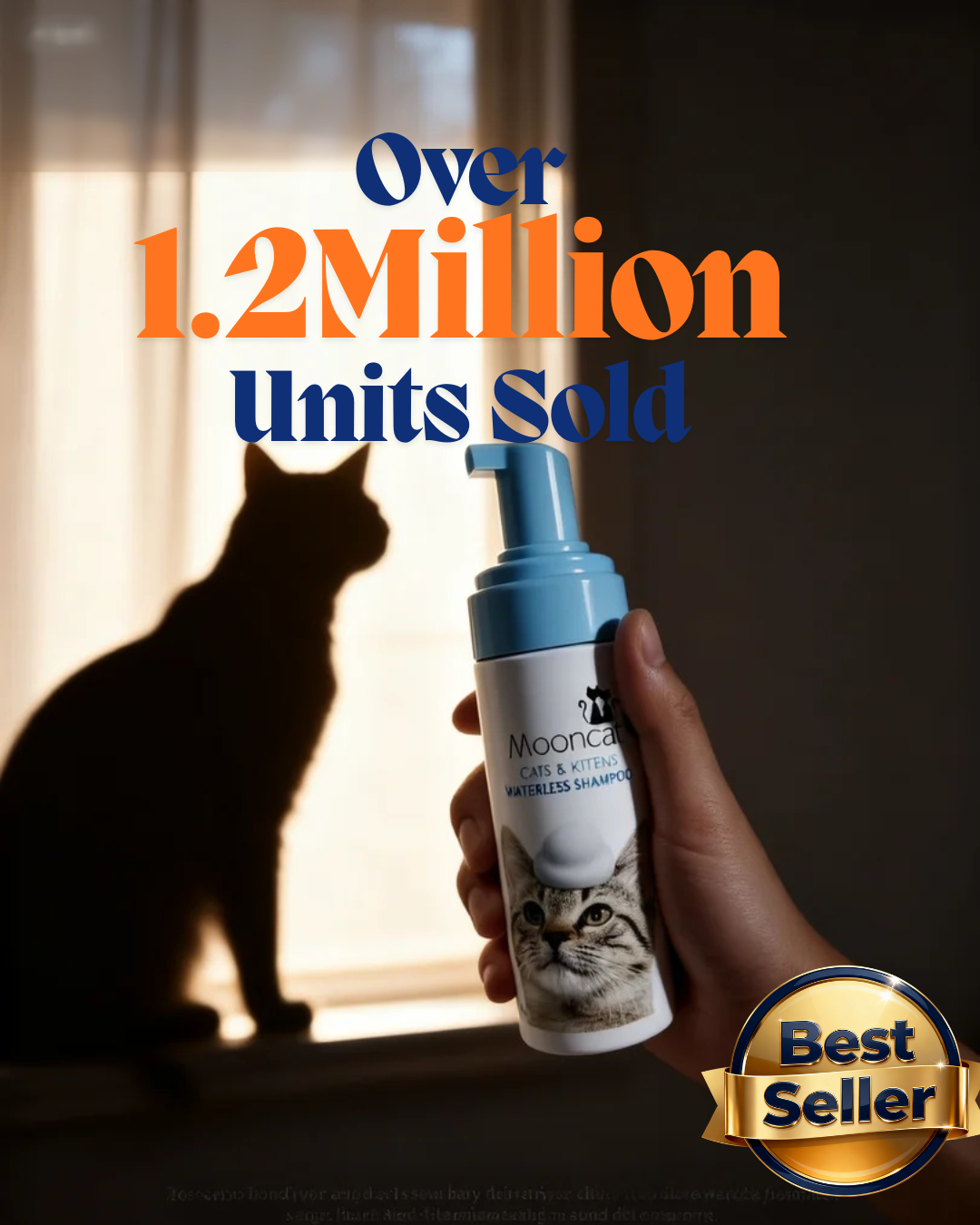 【Mooncat】Waterless Shampoo for Cats and Brush Kit - 5 oz for Shorthair Cats