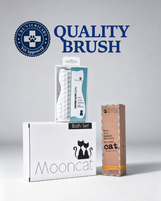 【Mooncat】Waterless Shampoo for Cats and Brush Kit - 5 oz for Shorthair Cats