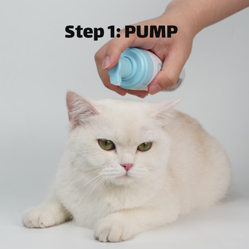 Mooncat® SnapBath Dry Cat Shampoo(5oz) & Brush — Mess‑Free Refresh